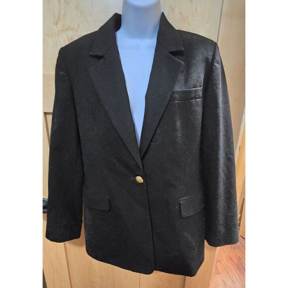 Vintage Talbot Black Wool Blazer With Gold Button & Pockets - Picture 3 of 7